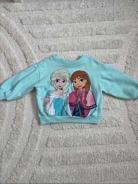 Disney Aqua Frozen Elsa & Anna Pullover Sweatshirt
